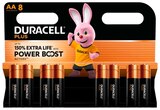 Pack de 8 piles Power boost Duracell AA/LR6 ou AAA/LR03 - DURACELL en promo chez Carrefour Pack de 8 piles Power boost Duracell AA/LR6 ou AAA/LR03 - DURACELL dans le catalogue Carrefour