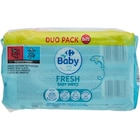 Lingettes pour bébé "Duo pack" - CARREFOUR BABY en promo à 2,63 € chez Carrefour Lingettes pour bébé "Duo pack" - CARREFOUR BABY dans le catalogue Carrefour