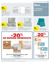 Prix et réduction Couette dans le prospectus Carrefour en cours Offre Couette dans le catalogue Carrefour du moment à la page 55