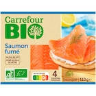 Saumon fumé - CARREFOUR BIO en promo à 5,43 € chez Carrefour Saumon fumé - CARREFOUR BIO dans le catalogue Carrefour