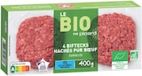 Picard - 4 biftecks hachés bio : offre du catalogue Promo 4 biftecks hachés bio à 6,29 € dans le catalogue Picard ""