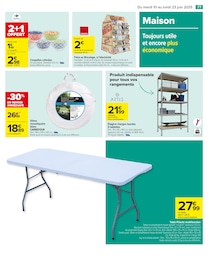 Prix et réduction Table Pliante dans le prospectus Carrefour en cours Offre Table Pliante dans le catalogue Carrefour du moment à la page 79