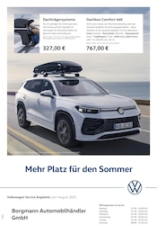 Volkswagen Prospekt für Krefeld mit 1 Seite Volkswagen Prospekt für Krefeld: "Mehr Platz für den Sommer", 1 Seite, 01.06.2025 - 31.08.2025